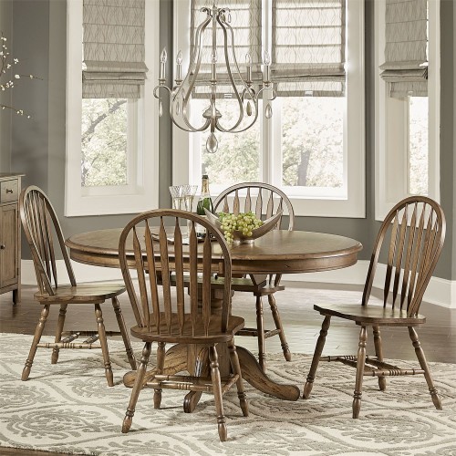 CAROLINA CROSSING PEDESTAL TABLE & 4 CHAIRS